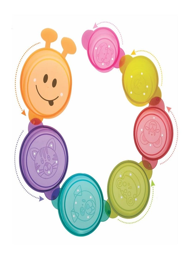 Toymate Caterpillar Stacking Cups, Float & Stack Bath Toy Set for 12+ Months, Multi-Colour - Image 4